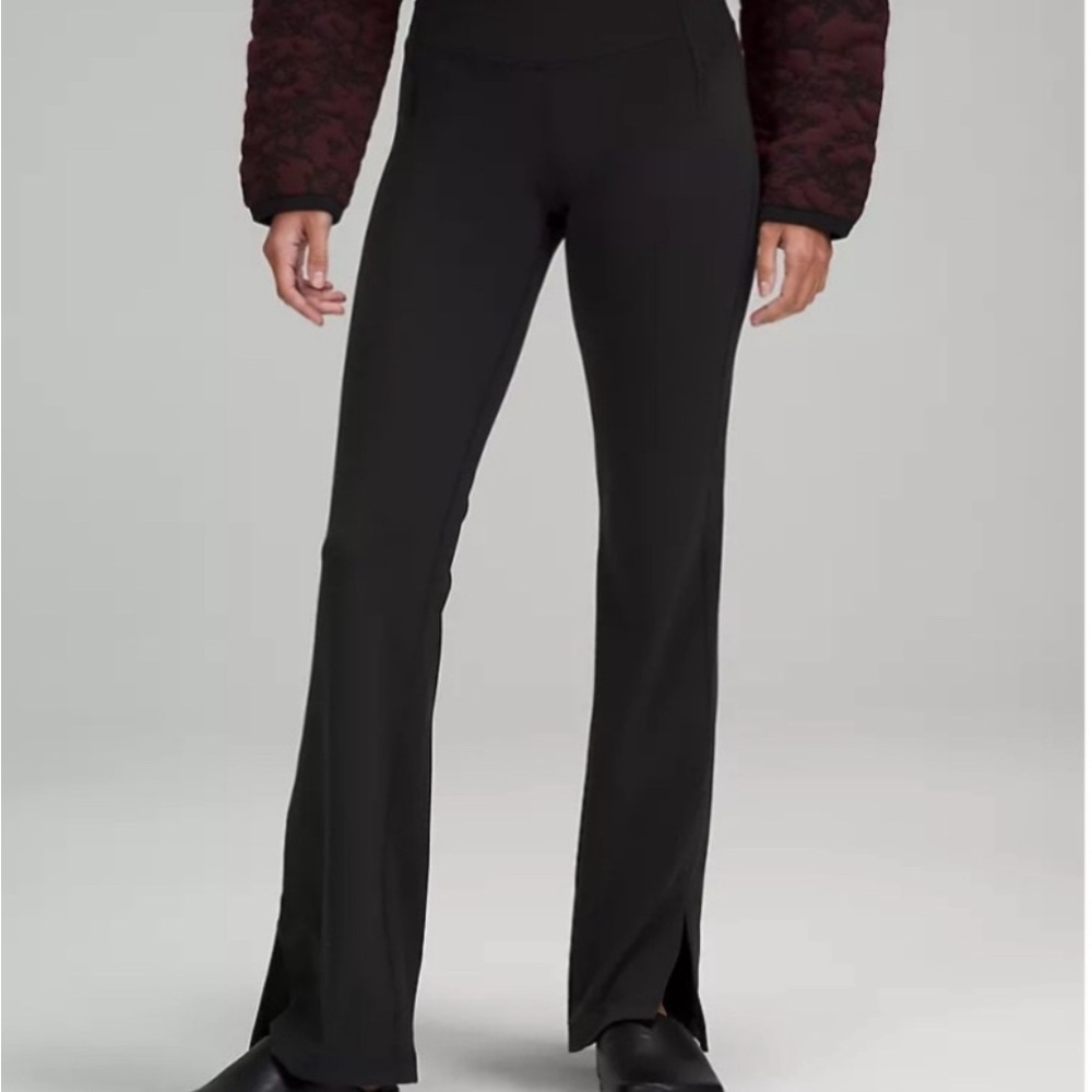 lululemon athletica Black Flare Pants split hem - Picture 2 of 5